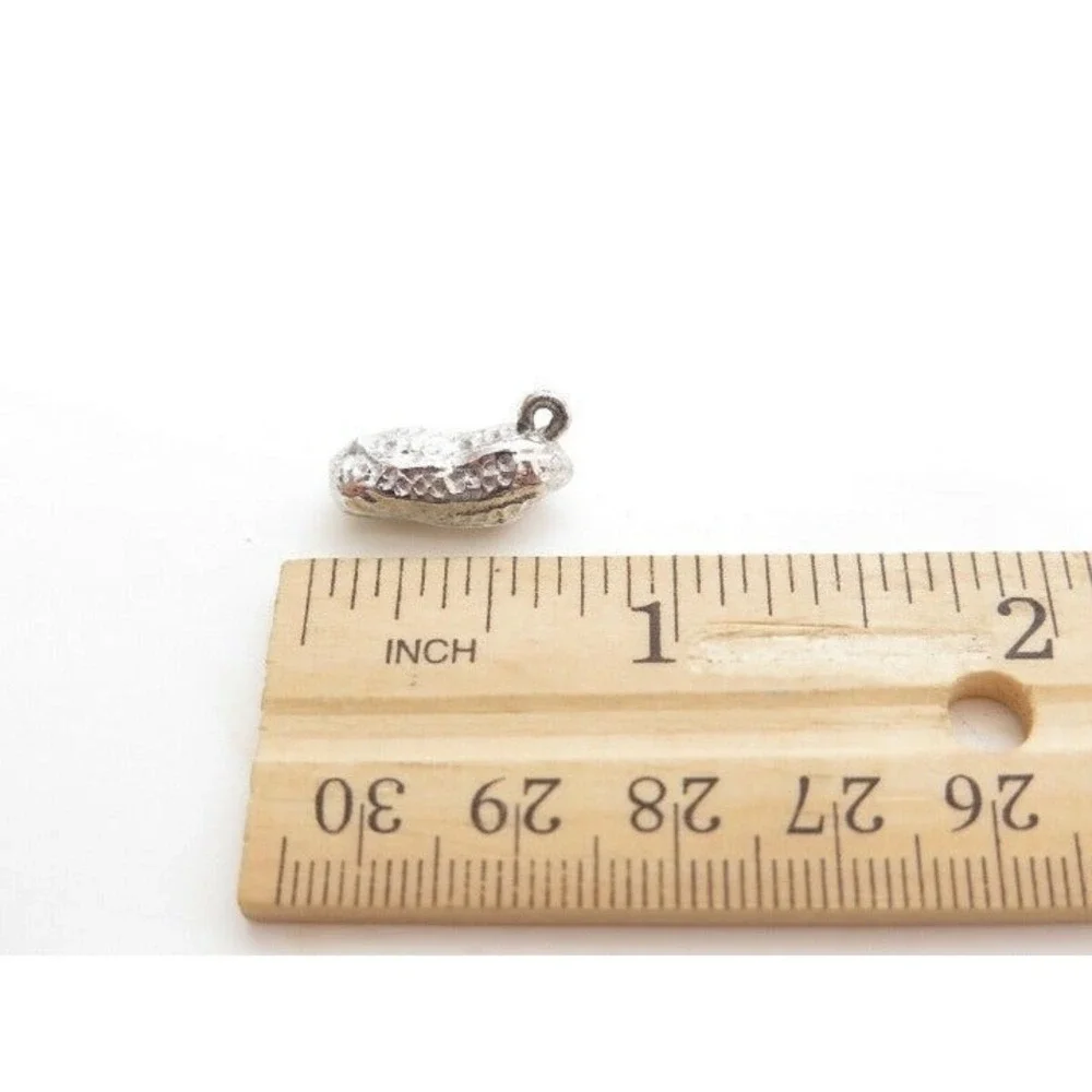 Vintage Silver Plated Charming Peanut Nut Charm for Bracelet or Necklace‎